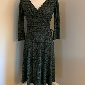 LONDON TIMES Purple & Green Dress, Size 6P